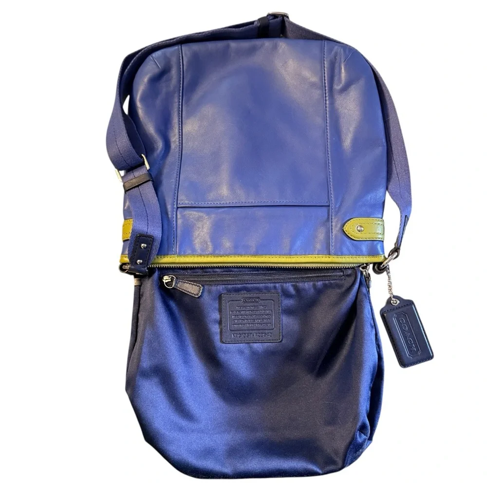 Coach Daisy Spectator Blue & Lime Leather Crossbody Bag F28940 - Picture 13 of 16